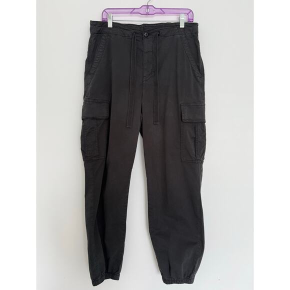 American Eagle Outfitters Pants - American Eagle Stretch Black Cotton Womens Size 14 Cargo Joggers Drawstring